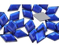 Allstarco 11x18mm Flat Back Diamond Acrylic Rhinestones Plastic Gems for Jewelry Making Costume Jewels Cosplay Embelishments - 35 Pieces (Blue Sapphire H104)