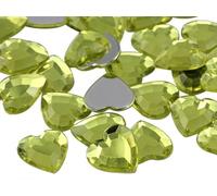 Allstarco 15mm Flat Back Heart Acrylic Rhinestones Plastic Gems Plastic Costume Jewels Embelishments - 40 Pieces (Yellow Jonquil .JQ26)