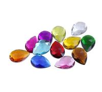 Allstarco 25x18mm Assorted Colors Flat Back Teardrop Acrylic Rhinestones Plastic Gems for Jewelry Making Costume Jewels Cosplay Card Making Embelishments Decor Crafts 60 Pieces