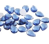 Allstarco 25x18mm Blue Light Sapphire H118 Flat Back Teardrop Acrylic Rhinestones Plastic Gems for Jewelry Making Costume Jewels Cosplay Card Making Embelishments Decor Crafts 20 Pieces