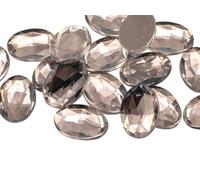 Allstarco 25x18mm Crystal Clear H102 1" Large Flat Back Oval Acrylic Rhinestones Cosplay Gems Plastic Jewels Embelishments DIY Crafts - 20 Pieces