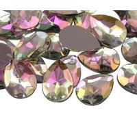 Allstarco 25x18mm Flat Back Teardrop Acrylic Rhinestones Plastic Gems for Jewelry Making Costume Jewels Cosplay Card Making Embelishments Decor Crafts - 20 Pieces (Crystal Clear AB A01)