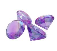Allstarco 4PCS 60mm Purple Lilac AB Extra Large Acrylic Diamond Confetti AB Coating for Table Scatter Wedding Decorations Vase Fillers Individually Wrapped