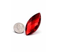 Allstarco 62x30mm Red Ruby H103 Large Flat Back Navette Acrylic Rhinestones Large Cosplay Gems Marquise Embelishments DIY Crafts - 2 Pieces
