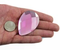 Allstarco 62x42mm Extra Large Flat Back Teardrop Acrylic Rhinestones Plastic Gems for Jewelry Making Costume Jewels Cosplay Card Making Embelishments Decor Crafts - 2 Pieces (Pink H112)