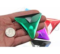 Allstarco 68mm Green Emerald H106 Flat Back Extra LargeTriangle Cosplay Gems Acrylic Big Rhinestones Plastic Jewels For Crafts Embelishments - 2 Pieces