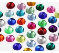 Allstarco 7mm Round Flat Back Acrylic Cabochons Assorted Colors Plastic Gems for Crafts Costume Embelishments Card Making Jewels Jewelry Making Supplies Cosplay Jewels 300 Pcs