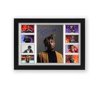 AllStarMedia Juice WRLD Poster de collage dédicacé - Affiche de musique en édition limitée pour les fans - Décoration murale pour bureau, maison et studio (encadré, A4 (12 x 8-30 x 20 cm)
