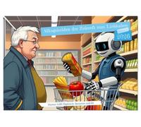 Alltagshelden der Zukunft zum Liebhaben (Tischkalender 2026 DIN A5 quer), CALVENDO Monatskalender: Mit KI durch den Seniorenalltag