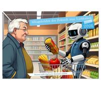 Alltagshelden der Zukunft zum Liebhaben (Wandkalender 2026 DIN A3 quer), CALVENDO Monatskalender: Mit KI durch den Seniorenalltag