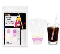 ALLTEST 10 Tests pour Boissons avec Détection Kétamine (KET), GHB et Flunitrazépam (FLZ), Contrôle Rapide des Boissons, Protection Contre la Soumission Chimique, Format Voyage