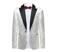Allthemen Blazer Homme Un Bouton Luxe Classique Paisley Floral Veste de Costume Formel Mariage Dîner d'affaires
