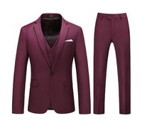 ALLTHEMEN-Costume 3 pièces Homme - Modernité Urbaine pour un style Décontracté Chic Bordeaux XS