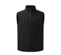 Allthemen Gilet Matelassé Homme Légère Casual Vest de Travail Zip Couleur Uni Blouson Sans Manches Softshell Noir M