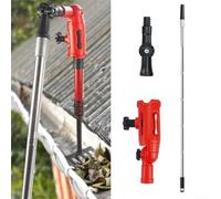 Allthingstore Bâton de nettoyage de gouttière, outil de nettoyage portable, grattoir télescopique, 1,7 m, avec 2 adaptateurs réglables pour système de nettoyage de toit et sol