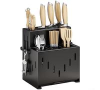 Allthingstore Boîte de rangement pour ustensiles de cuisine avec seau à cuillère et étagère à manger pour comptoir, conçue pour maintenir organisé les ustensiles de cuisine dans un espace compact