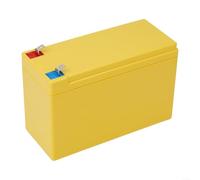 Allthingstore Boîtier de rangement pour batterie 12 V 7 Ah, compatible avec 18 650 cellules avec support et bandes en nickel pour constructions personnalisées (boîte uniquement, jaune)