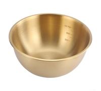 Allthingstore Bol à nouilles en acier inoxydable 304 avec mesures graduées, bol mélangeur empilable pour nouilles froides, fruits et contrôle des portions (22 cm, 304 doré)