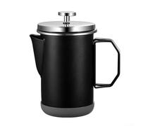 Allthingstore Cafetière à bec verseur de camping en acier inoxydable 304 pour cafetière à piston et moussage, infuseur de voyage léger (noir)