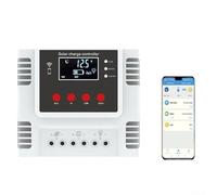 Allthingstore Contrôleur de charge solaire 30 A, 40 A, 50 A, 60 A avec écran LCD, deux ports USB, charge en 3 étapes et contrôle par application WiFi pour batteries au lithium, fer, phosphate