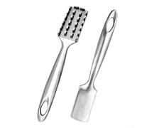 Allthingstore Détartreur de poisson en acier inoxydable - Outil de détartrage en dents de scie - Poignée 30° - Résistant à la rouille - Pour cuisine et extérieur - 19 x 3,1 cm