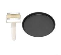 Allthingstore Ensemble de plaques à pizza en acier au carbone avec rouleau pour la maison, plusieurs tailles pour répondre à diverses exigences de fabrication de pizza (17,8 cm)