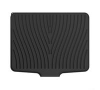 Allthingstore Grand tapis égouttoir en silicone antidérapant résistant à la chaleur pour évier de cuisine Noir 50 x 43 cm