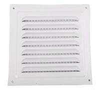 Allthingstore Grille de retour en acier inoxydable 15 x 15 cm pour systèmes de ventilation CVC Convient pour installation au plafond ou sur un mur latéral Noir (1 pièce, blanc)