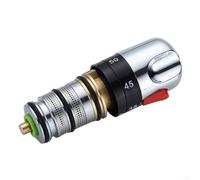 Allthingstore Kit de réparation de cartouche thermostatique, mitigeur de douche de baignoire, barre de valve en laiton, avec arrêt de sécurité 38 °C, levier unique chromé