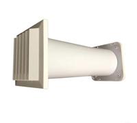 Allthingstore Kit de ventilation à travers le mur 14 cm avec moustiquaire en maille réglable de 18,5 à 33,5 cm pour rénovation de la maison Résistant aux intempéries Blanc