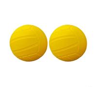 Allthingstore Lot de 2 balles de volley-ball de rechange, 9 cm et 12,5 cm, en PVC souple, rebond élevé, pour jeu de filet rond, jaune pour pelouse et plage