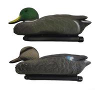 Allthingstore Lot de 2 leurres de canard colvert flottants, fabriqués à partir de polyéthylène durable pour la décoration d'étang de jardin et l'attraction naturelle de la faune