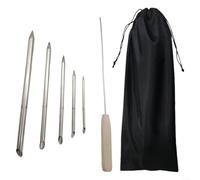 Allthingstore Lot de 6 aiguilles à lacer en acier inoxydable - 5 tailles - Outil de tressage pour voile, randonnée, gréement