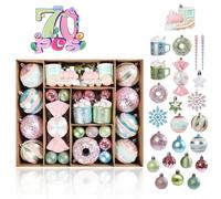 Allthingstore Lot de 70 boules de Noël à suspendre pour sapin de Noël, fête, mariage, cérémonie, couleurs mélangées