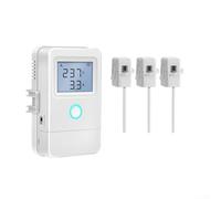 Allthingstore Tuya Compteur d'électricité intelligent WiFi 3 canaux avec écran LCD et interrupteur relais 16 A, compatible avec l'application Smart-Life, détection de courant élevé 100 A