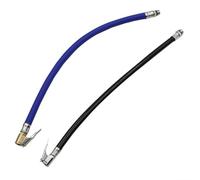Allthingstore Tuyau gonflable de 370 mm pour compresseur d'air de voiture, tuyau de compresseur de pneu avec design en caoutchouc et mandrin en cuivre (bleu, 9,5 mm)