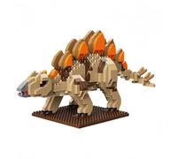 alltogetho Jurassic Angry Ensemble de micro briques de stégosaure - Modèle de dinosaure rouge à dos rouge, jouet éducatif STEM pour enfants de 8 ans et plus, décoration anti-stress pour adultes et