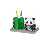Alltogetho - Porte-stylo Panda en bloc de construction micro mini - Assemblez le vôtre, idéal pour le plaisir éducatif des étudiants et la décoration de bureau des employés de bureau
