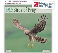 ALLTRADE Calendrier 2026 avec oiseaux de proie britanniques - Grand calendrier mural 2026 - Fabriqué en Grande-Bretagne® sur papier FSC® - Photos en papier par LAURIE CAMPBELL - Prend en charge la