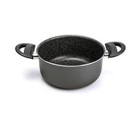 Alluflon Tradizione Italia Casserole avec 2 poignées, surface en pierre, revêtement anti-adhésif et anti-rayures, Lavable au lave-vaisselle, 24 cm