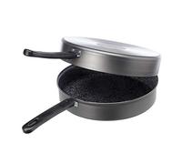 Alluflon Tradizione Italia Poêle Double pour omelette, revêtement ardoise anti-adhésif et anti-rayures, Lavable au lave-vaisselle, 28 cm