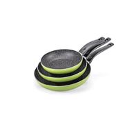 ALLUFLON Tropical Set 3 Padelle antiaderenti 20-24-28cm, Alluminio riciclato, Verde