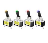 allumage Moteur bouton Pour automobile 1 pièces 30A 12V LED interrupteur à bascule de voiture interrupteur à bascule éclairé SPST ON Off 2 positions 3 broches Ignition Starter pour Voiture(Red)