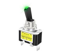 allumage Moteur bouton Pour automobile 1 pièces 30A 12V LED interrupteur à bascule de voiture interrupteur à bascule éclairé SPST ON Off 2 positions 3 broches Ignition Starter pour Voiture(Green)