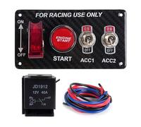 Allumage moteur de véhicule - Plaque de commande - Interrupteur avec lumière LED - Pour bateau de voiture, camping-car, promenades de course