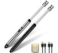 Allume Bougie Electrique, USB Rechargeable Arc Briquet avec Affichage de Batterie LED Long Flexible 360º Coupe-Vent pour Cuisine Barbecue Bougie Gazinière Camping