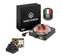 Allume-charbon Électrique Dark Shisha 1000W pour Chicha + 1 kg Charbon Cocobration 26mm | Plaque Grande | Chauffe Rapide | Thermostat Réglable