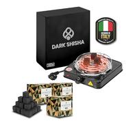 Allume-charbon Électrique Dark Shisha 1000W pour Chicha + 3 kg Charbon Cocobration 26mm | Plaque Grande | Chauffe Rapide | Thermostat Réglable