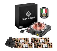 Allume-charbon Électrique Dark Shisha 1000W pour Chicha + 4 kg Charbon Cocobration 27mm | Chauffe Rapide | Grande Plaque | Thermostat Réglable