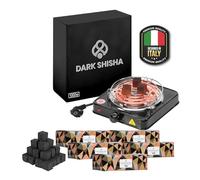 Allume-charbon Électrique Dark Shisha 1000W pour Chicha + 5 kg Charbon Cocobration 27mm | Chauffe Rapide | Grande Plaque | Thermostat Réglable